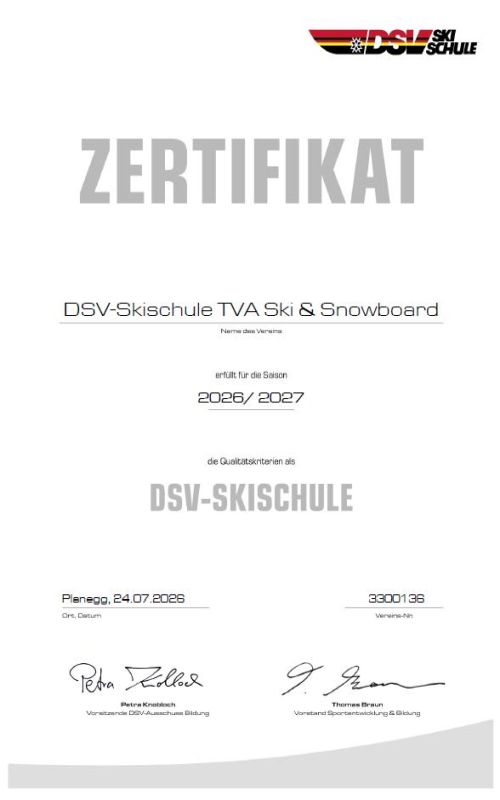 Wir sind wieder DSV-Skischule!